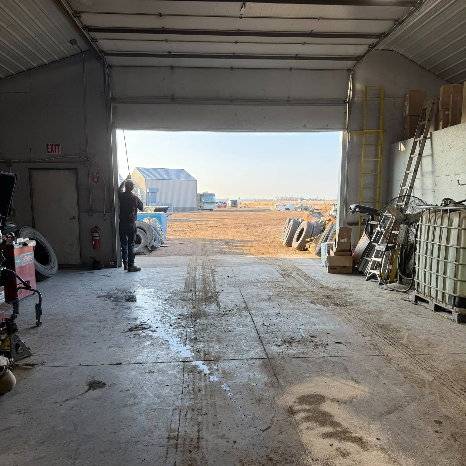 Shop Bay Open To The Yard